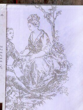 NEW Cabbages & Roses King Size Cotton French Olive Toile Duvet Set Cameo Toile